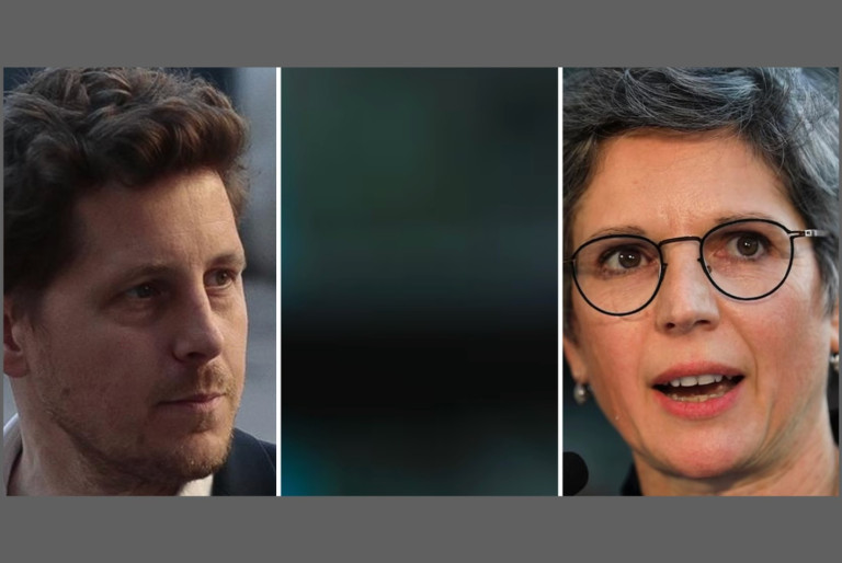 Julien Bayou, ex-député et ex-Secrétaire national des Écologistes (EELV), et Sandrine Rousseau, députée écologiste de Paris. Photos AFP.