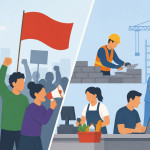les syndicats protestent alors que nombreux sont ceux qui travaillent
